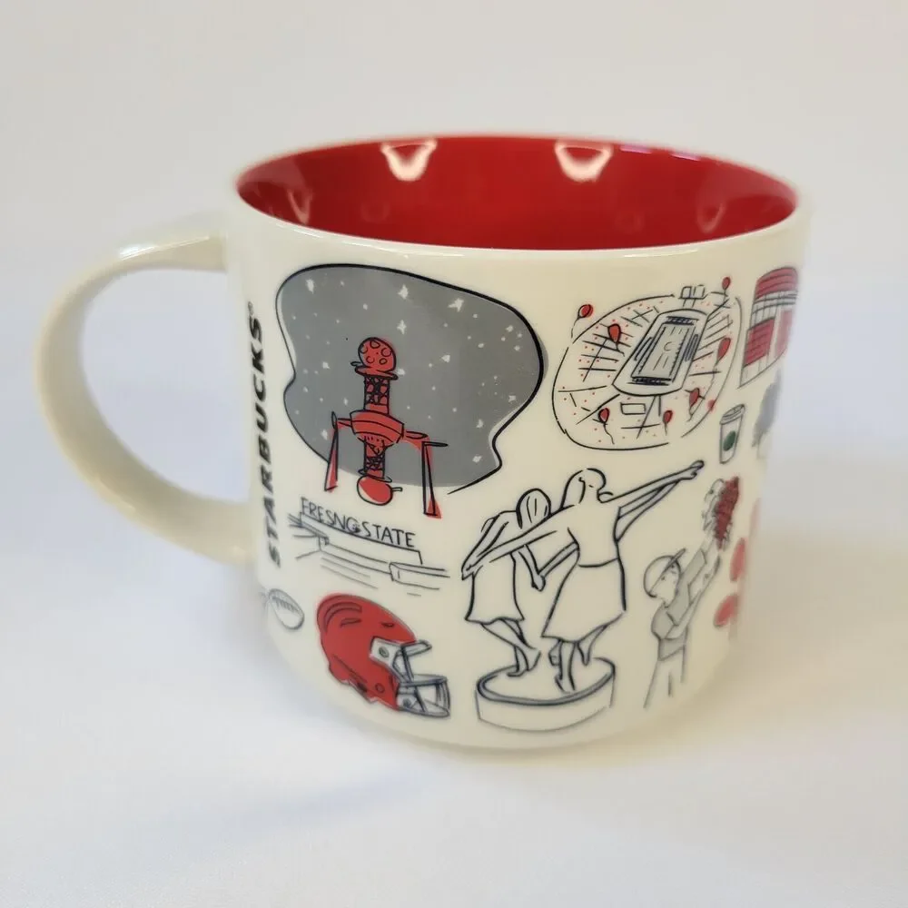 Starbucks Fresno State Bulldogs 14oz Mug Been There Series Campus Collection Box - Picture 2 of 13